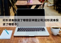 红杉资本投资了哪些区块链公司[红杉资本投资了哪些币]